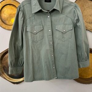 Vici Sage Green Casual Shirt